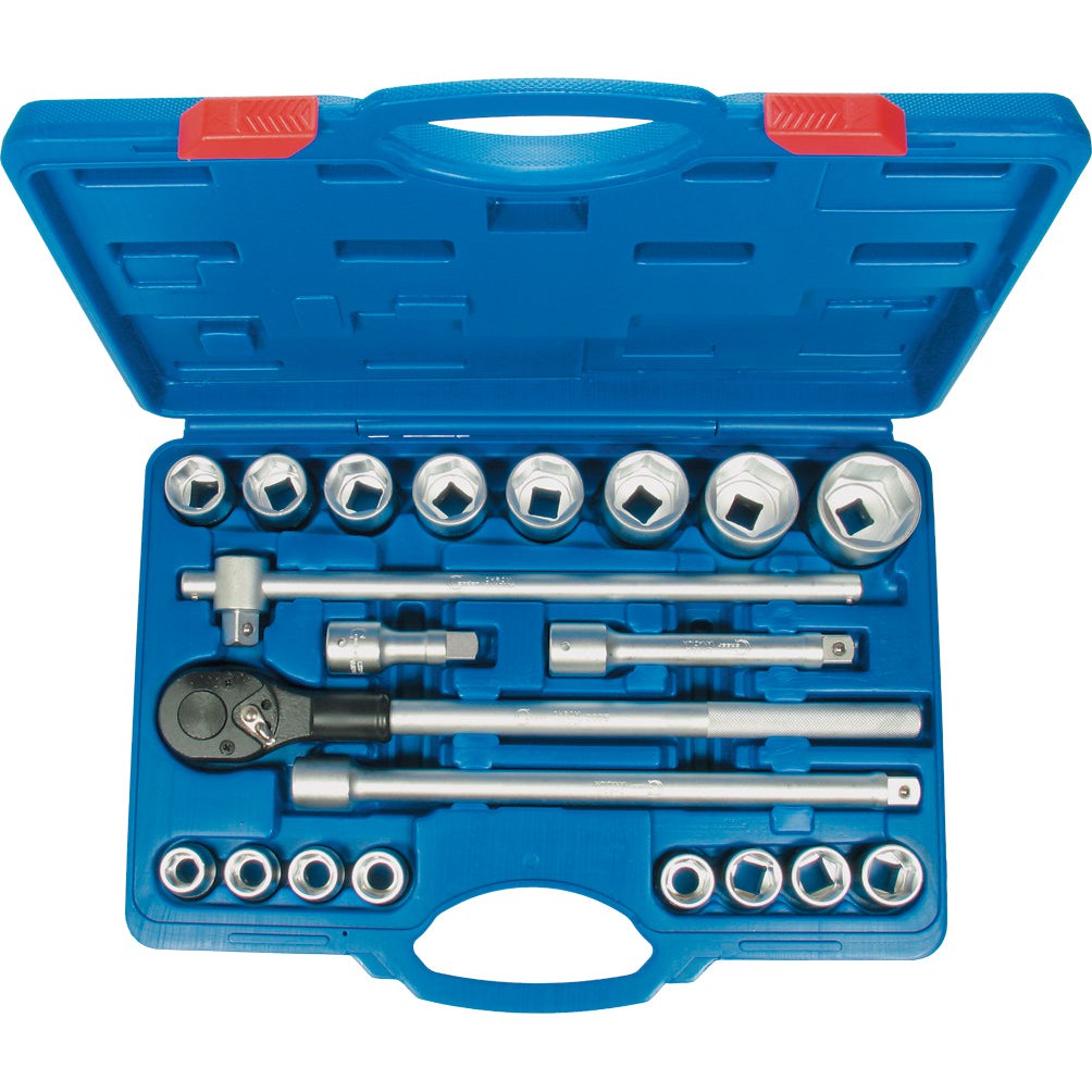 3/4"-Antrieb Steckschlüssel-Set Steckschlüssel-Garnitur 6-kant CV-Stahl 21-tlg