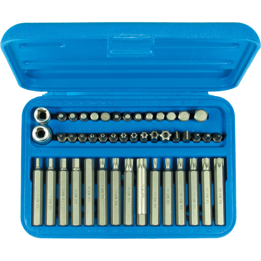 Schraubendreher Bit Satz TORX T-PROFIL VIELZAHN Innen-6-kant 3/8" 1/2" 46 tlg.