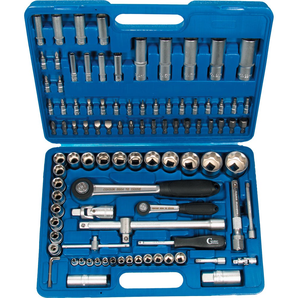 1/4" 1/2"-Antrieb Steckschlüssel-Satz Steckschlüssel-Garnitur 98-tlg CV-Stahl