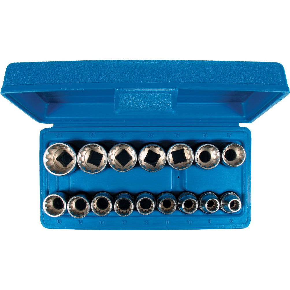 1/2"-Antrieb - Steckschlüssel-Einsätze / Stecknuss-Garnitur VARIOPLUS, 16-tlg.