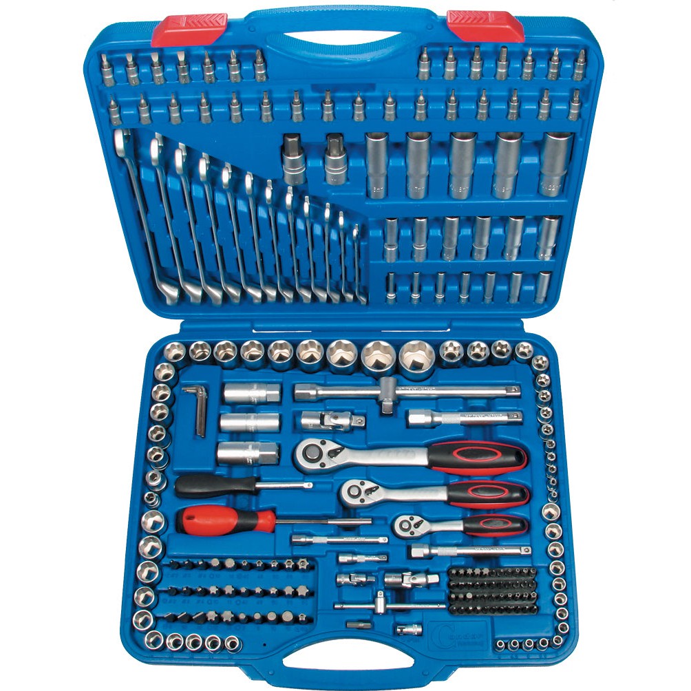 Grosse Steckschlüssel Set Stecknuss-Garnitur 1/4" 3/8" 1/2"-Antrieb 215-tlg