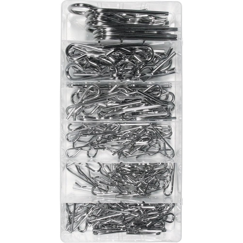 Umfangreiche Federsplinte-Sortiment, Sicherungssplinte Stärke 2-4 mm 150-tlg.