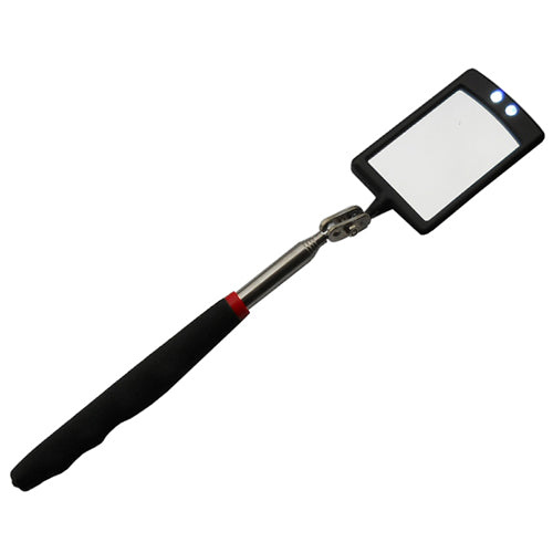 Teleskop Inspektionsspiegel mit 3 x weiße LED 84x52 mm 87 cm Überwachungsspiegel