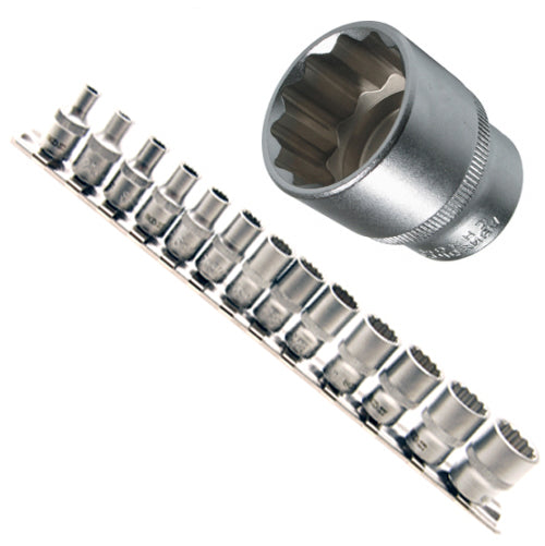 Spezial 12-kant VIELZAHN Steckschlüsseleinsätze Stecknuss 1/4" 4-14 mm 13-tlg.