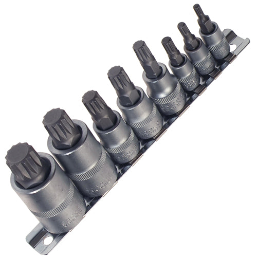 8 x Steckschlüssel-Einsätze VIELZAHN 1/4 3/8 1/2 M4, 5, 6, 8, 10, 12, 14, 16