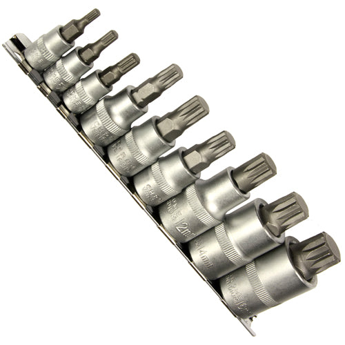 9 x VIELZAHN-Einsätze 12-kant XZN 1/4" 3/8" 1/2" M4 5 6 8 9 10 12 14 16