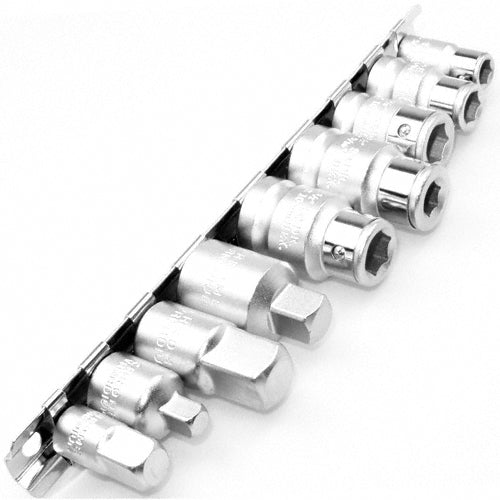 9 x Kombi Adapter Satz Bit Halter 1/4" 3/8" 1/2" 8 10 mm für Knarren Ratschen
