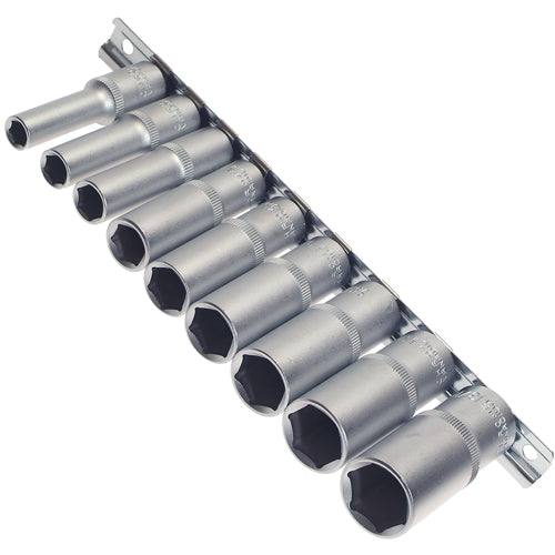 9 x Lange Steckschlüssel-Einsätze Stecknuss SAE ZOLL ZÖLLIG 3/8"-Antrieb