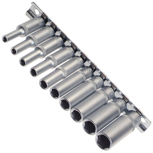 10 x Lange Steckschlüssel-Einsätze Stecknuss SAE ZOLL ZÖLLIG 1/4"-Antrieb