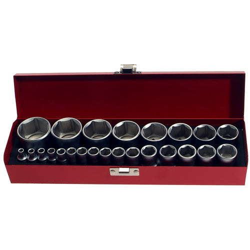 24 x Steckschlüssel-Einsätze Nusskasten Stecknuss SAE ZOLL ZÖLLIG 1/4" 1/2"