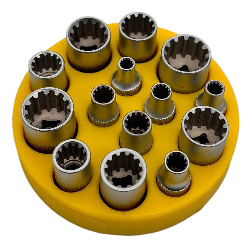 1/4" Runder Magnethalter für 14 Stecknüsse – Werkzeug-Organizer aus Kunststoff