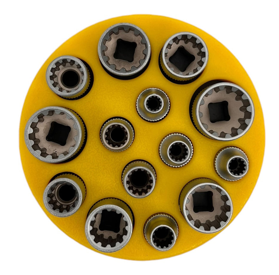 1/4" Runder Magnethalter für 14 Stecknüsse – Werkzeug-Organizer aus Kunststoff