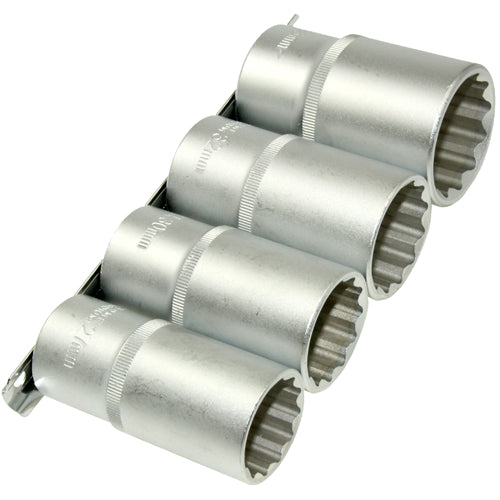 Satz Lange 12-KANT Steckschlüsseleinsätze Stecknuss VIELZAHN Nuss 27 30 32 36 mm