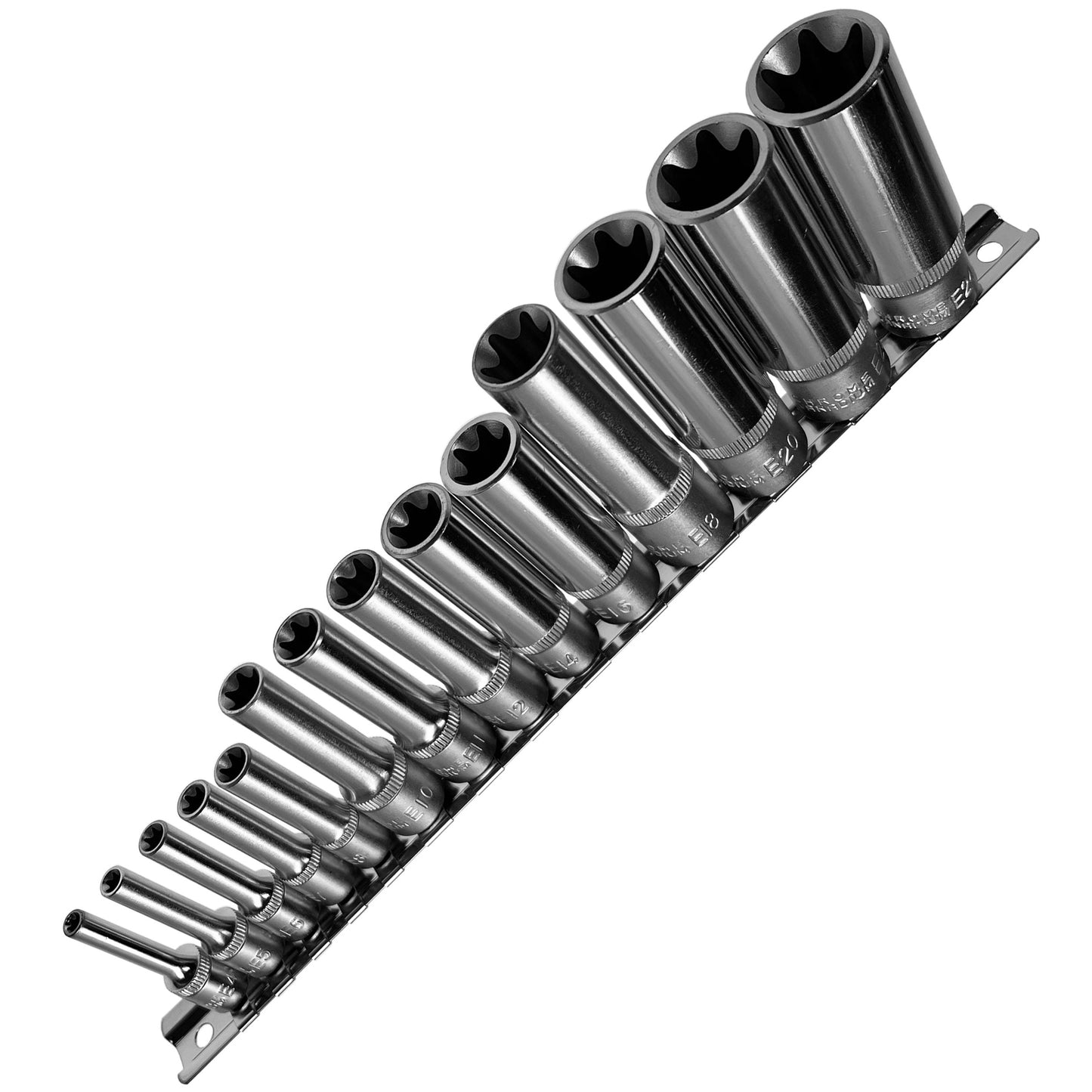 14 x Lange Stecknuss aussen TORX Nüsse E-PROFIL E4-E24 (1/4" 3/8" 1/2" Antrieb)