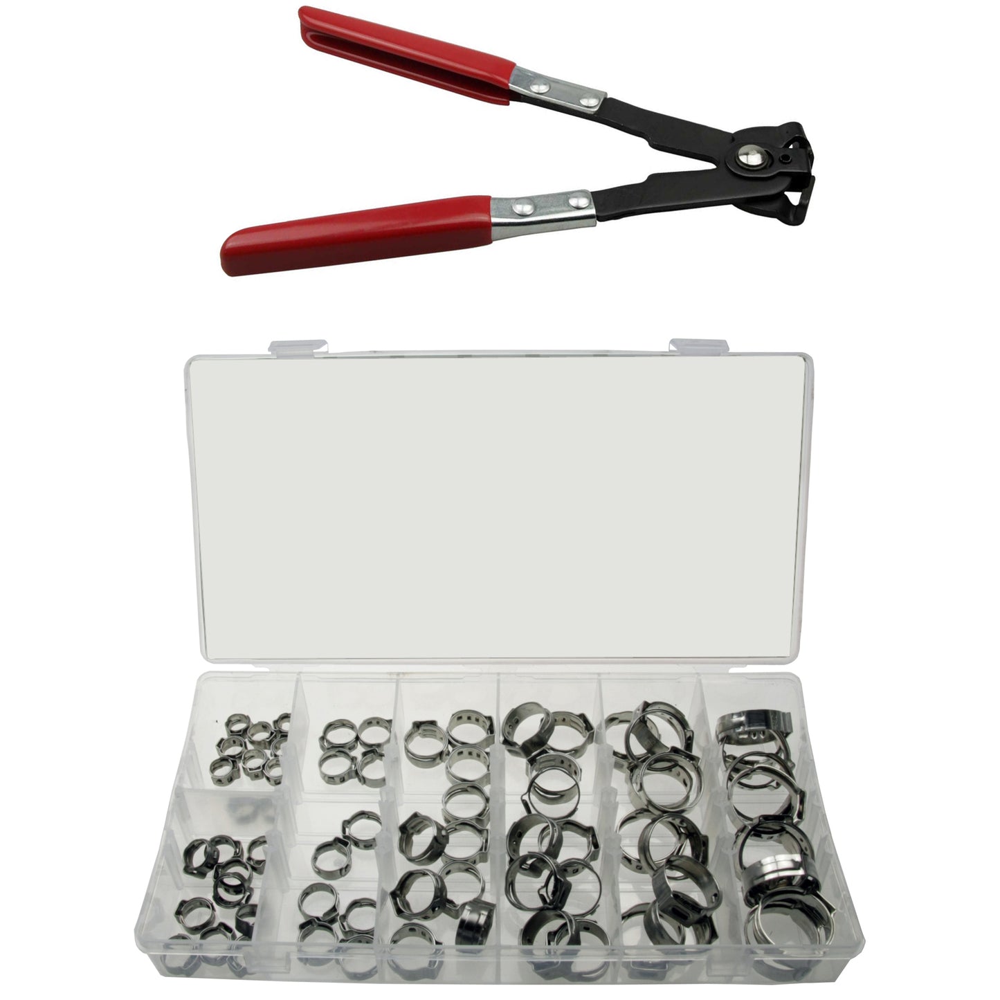 Zange für Schlauchklemmen 1-Ohr Klemmen Leitungsschelle Schlauchschellen Satz