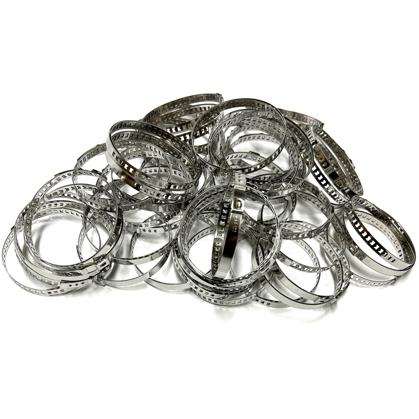 50 x Universal Schlauchschellen Ohr Klemmschellen EDELSTAHL VERSTELLBAR 64-122mm