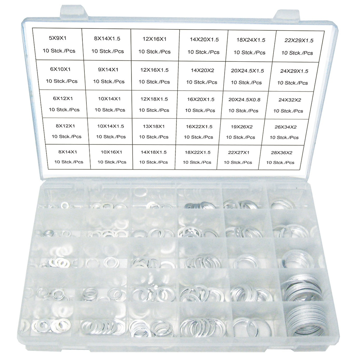 Alu Dichtring / Unterlegscheiben-Sortiment, O-Ring Aluminium Set 300-tlg. M5-M28