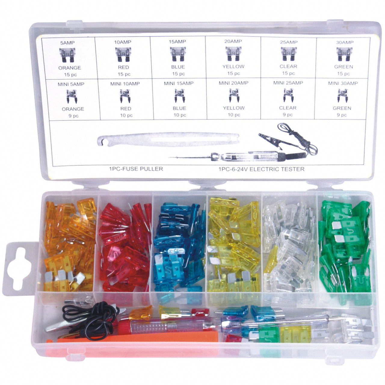 Kunststoff Sicherungen Typ 100 Mini FK1 Flachsicherung Sortiment 150-tlg.