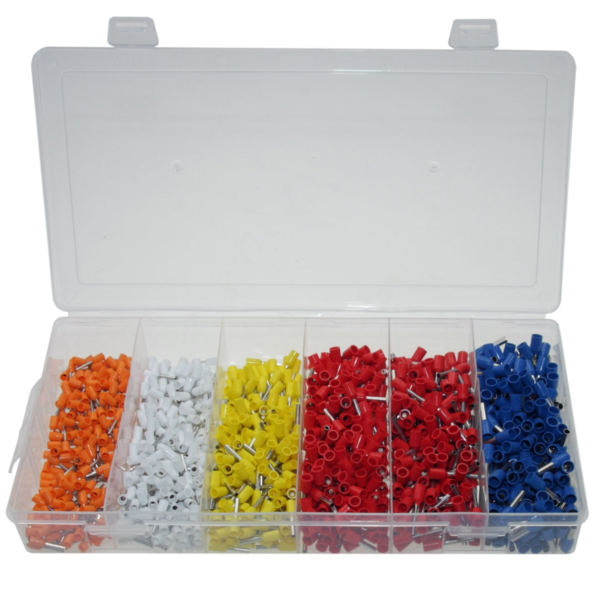 1200 x Aderendhülsen-Sortiment - isoliert - Querschnitt 0,5-2,5mm² Länge 8-12mm