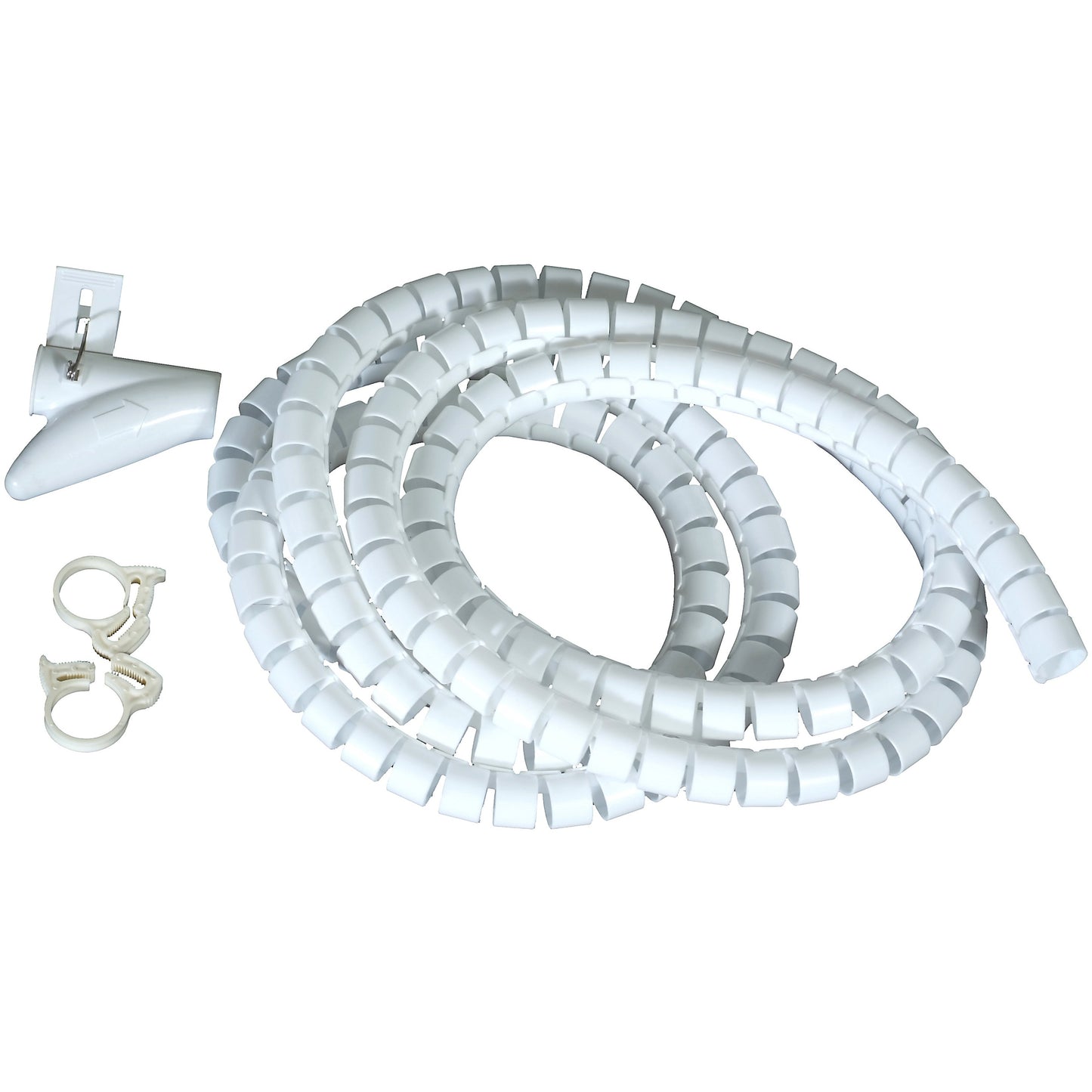 Flexible-Kabelspirale Spiralschlauch mit Einziehhilfe Ø 20 mm Länge 2.5 m WEISS