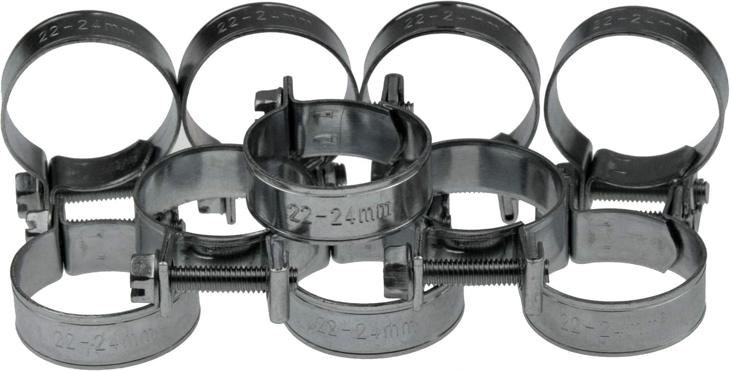 10-50-100x Mini Schlauchklemmen-Sortiment Rundziehende Schlauchschellen Satz 7 - 24 mm