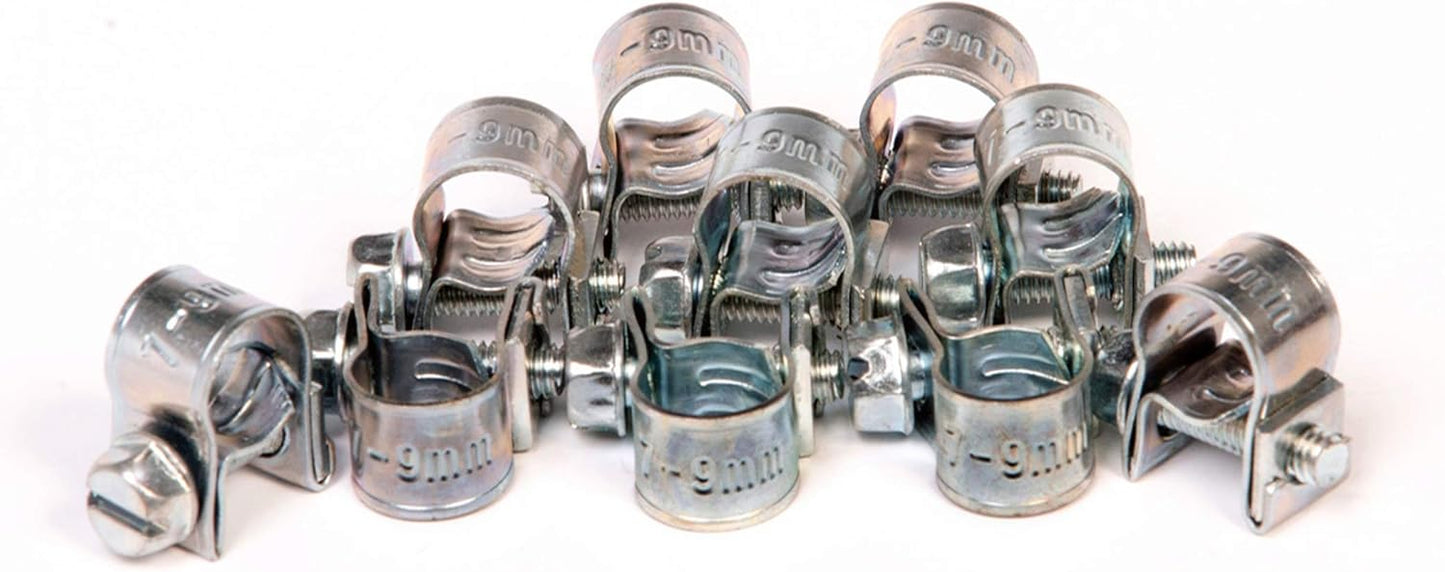 10-50-100x Mini Schlauchklemmen-Sortiment Rundziehende Schlauchschellen Satz 7 - 24 mm