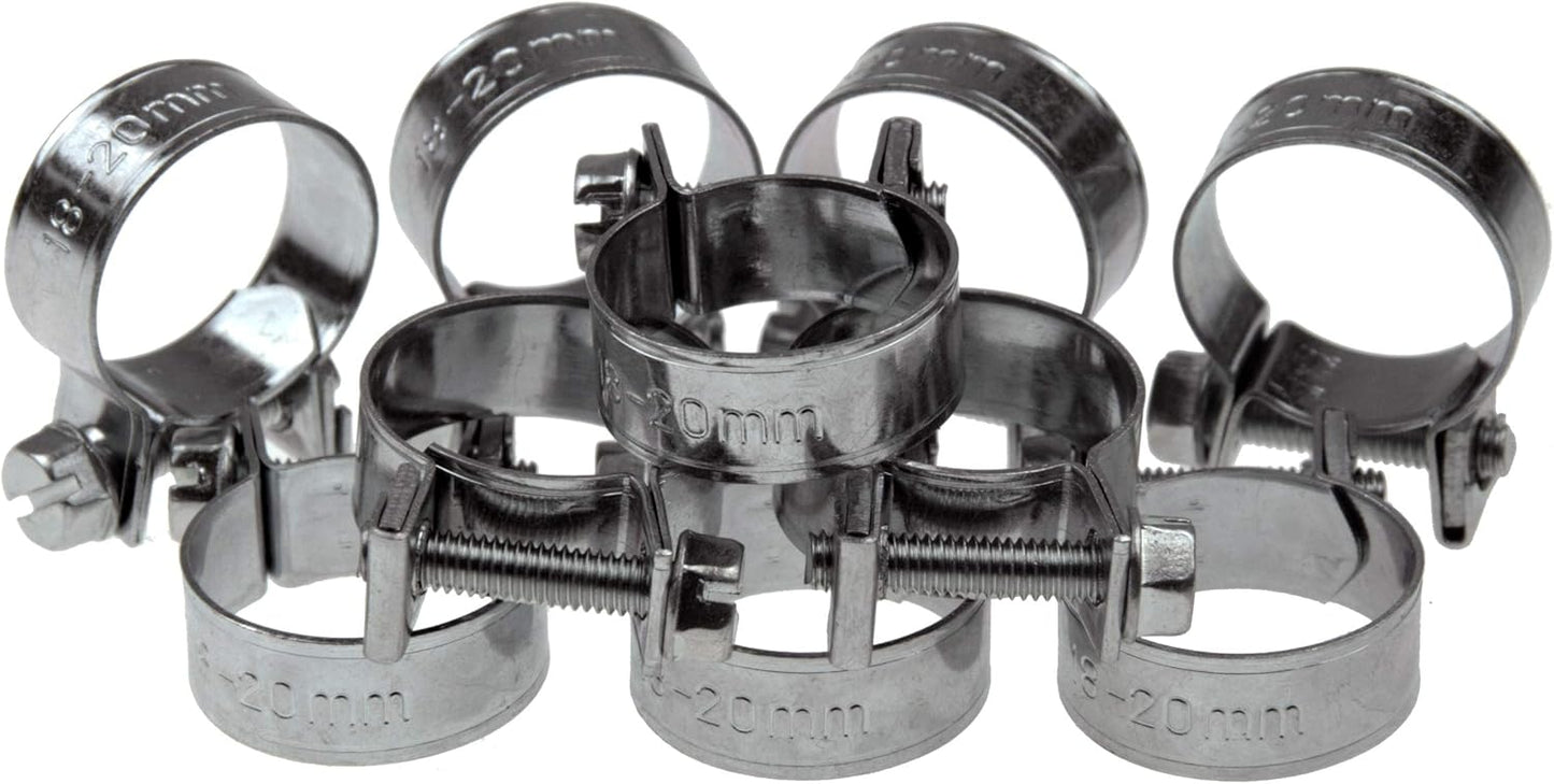 10-50-100x Mini Schlauchklemmen-Sortiment Rundziehende Schlauchschellen Satz 7 - 24 mm