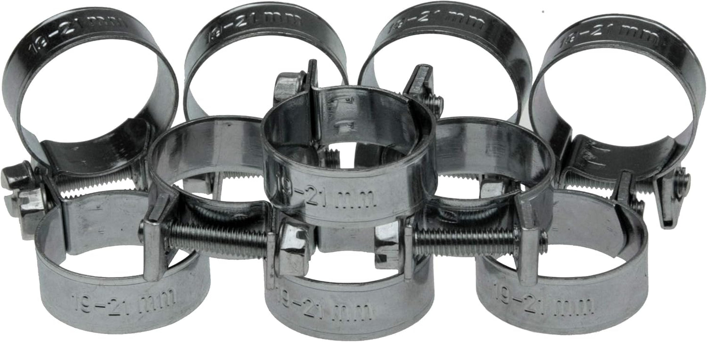10-50-100x Mini Schlauchklemmen-Sortiment Rundziehende Schlauchschellen Satz 7 - 24 mm