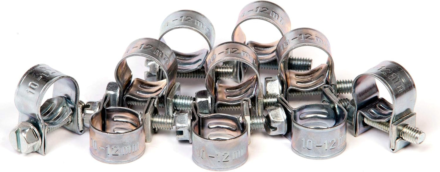 10-50-100x Mini Schlauchklemmen-Sortiment Rundziehende Schlauchschellen Satz 7 - 24 mm