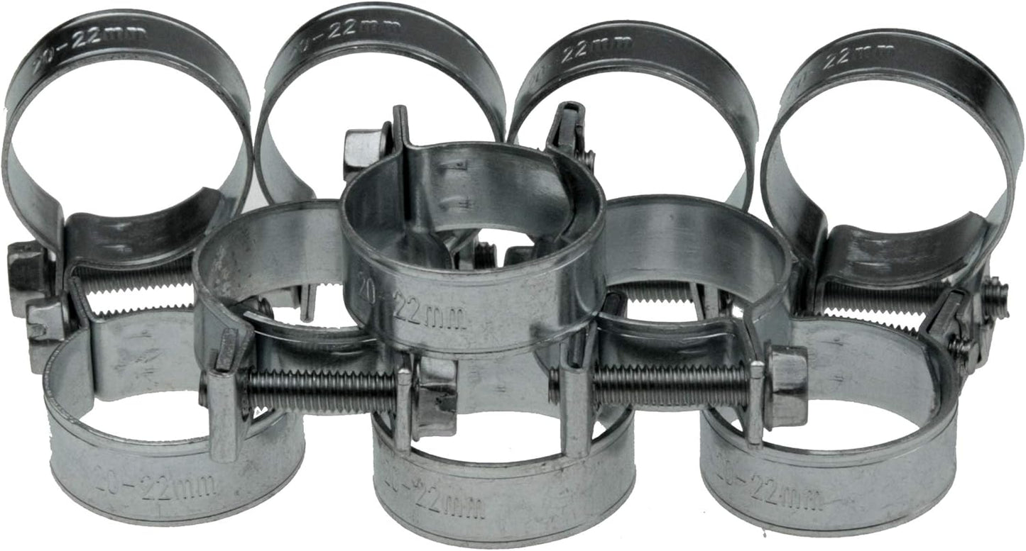 10-50-100x Mini Schlauchklemmen-Sortiment Rundziehende Schlauchschellen Satz 7 - 24 mm