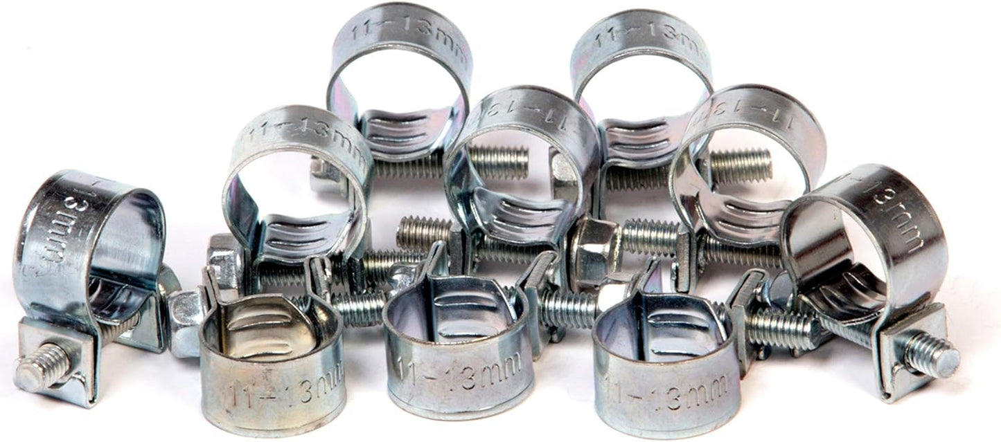 10-50-100x Mini Schlauchklemmen-Sortiment Rundziehende Schlauchschellen Satz 7 - 24 mm
