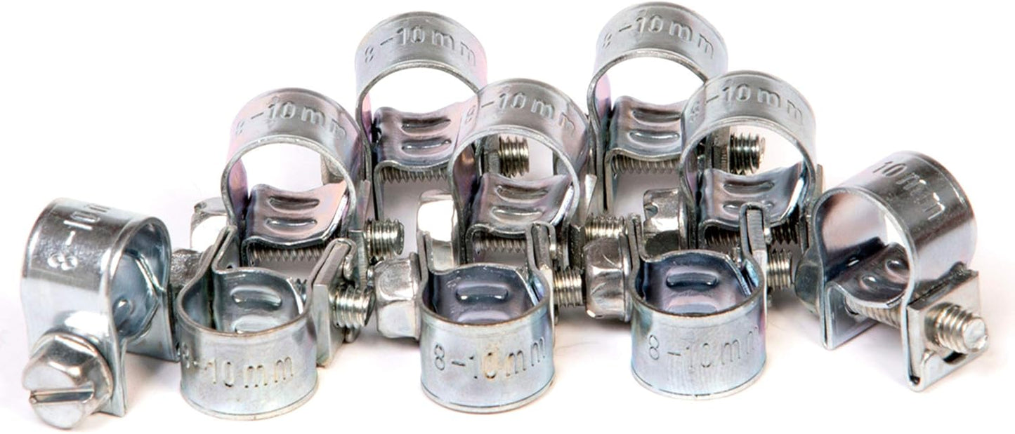 10-50-100x Mini Schlauchklemmen-Sortiment Rundziehende Schlauchschellen Satz 7 - 24 mm