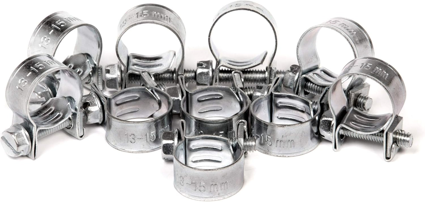 10-50-100x Mini Schlauchklemmen-Sortiment Rundziehende Schlauchschellen Satz 7 - 24 mm