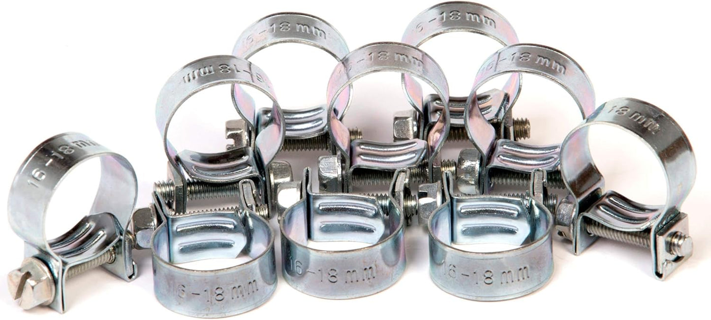 10-50-100x Mini Schlauchklemmen-Sortiment Rundziehende Schlauchschellen Satz 7 - 24 mm