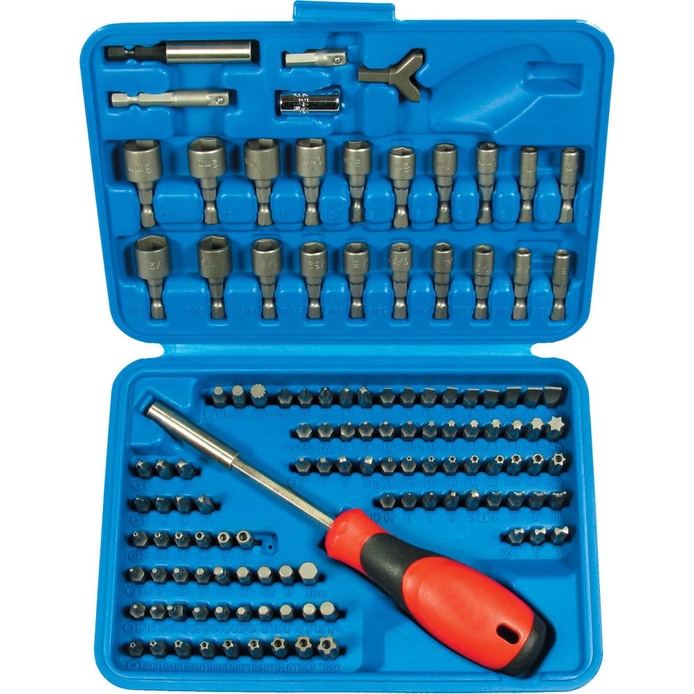 Kraftgriff-Schraubendreher Set TORX INNENSECHSKANT VIELZAHN KREUZ 6-KANT 122-tlg