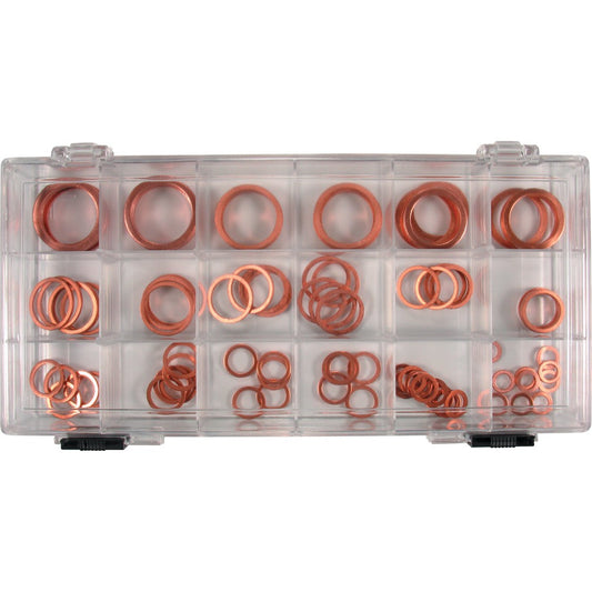 Kupfer-Unterlegscheiben ø Innen-ø 5-18 mm und Aussen-ø 10-24 mm 150-tlg.