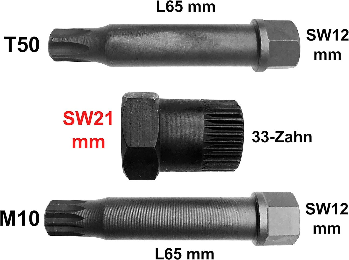 Lichtmaschinen Nuss Set Werkzeug VIELZAHN TORX T50 XZN M10 Generator Freilauf