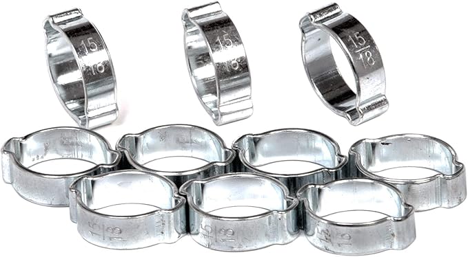Zweiohrschellen Set Schlauchklemmen-Sortiment 2-Ohr Schlauchschellen 7-25mm