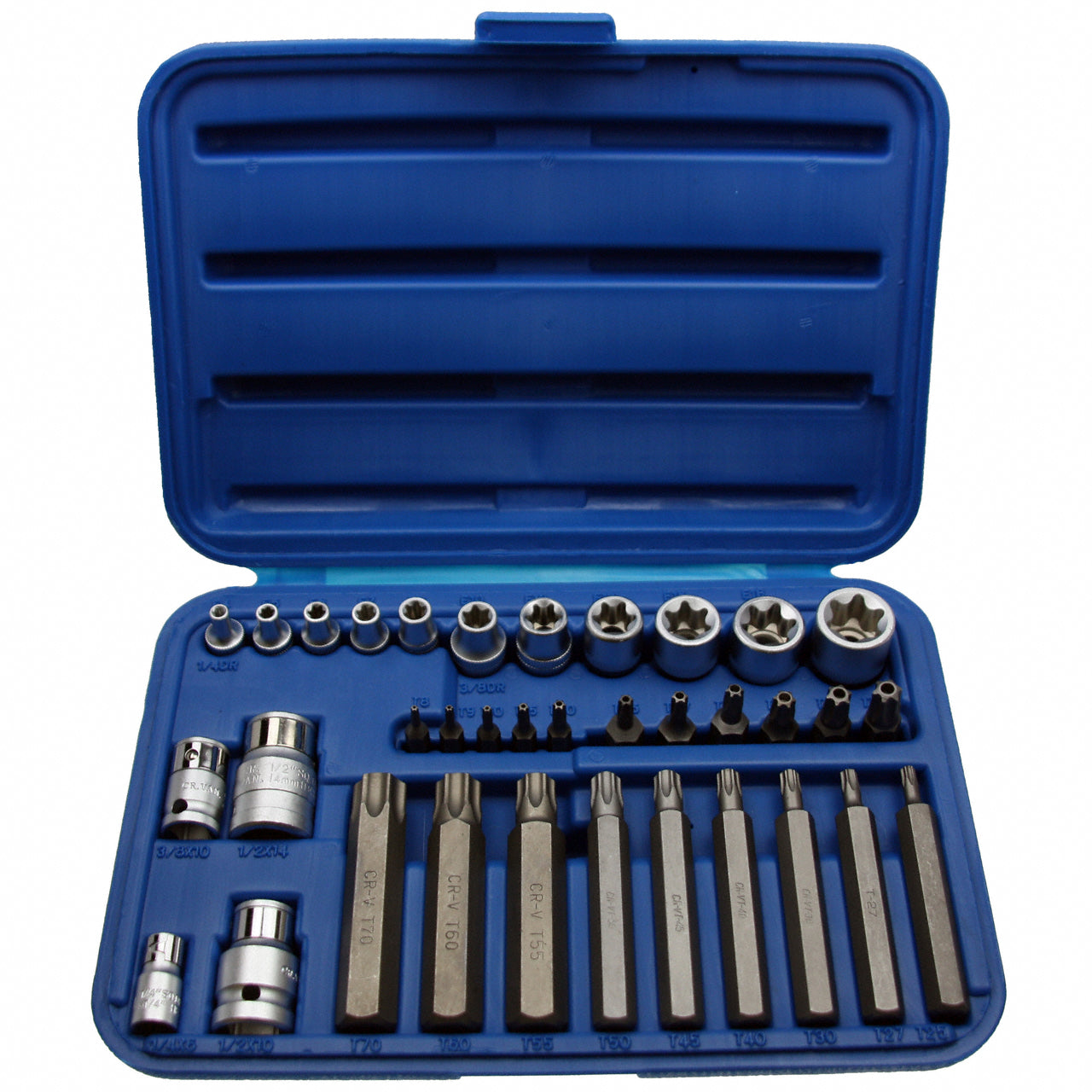 Steckschlüssel Stecknuss Satz TORX E-Profil  T-Profil Einsätze Nuss 35 tlg.