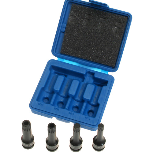 4 x LANGE Kraft IMPACT Steckschlüsseleinsätze 12-kant VIELZAHN M12 M14 M16 M18