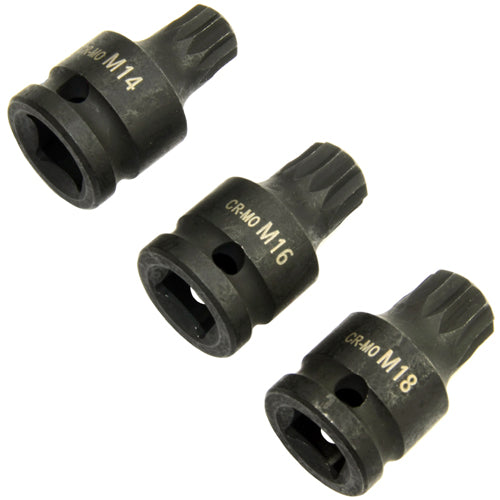 M14 M16 M18 Kraft IMPACT Bit Steckschlüsseleinsätze 12-kant VIELZAHN XZN (KURZ)
