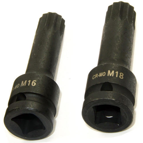 M16 M18 Kraft IMPACT Bit Steckschlüsseleinsatz 12-kant VIELZAHN XZN CR-MO (LANG)