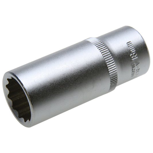 18 mm Lange VIELZAHN Steckschlüssel-Einsatz Stecknuss 12-kant Nuss 3/8"-Antrieb