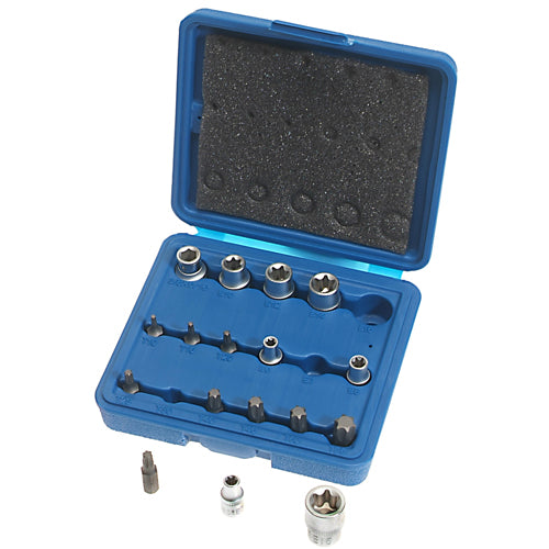 Steckschlüssel Bit Satz TORX E-Profil  E6-16  T-Profil T10-55 Einsätze 17-tlg.