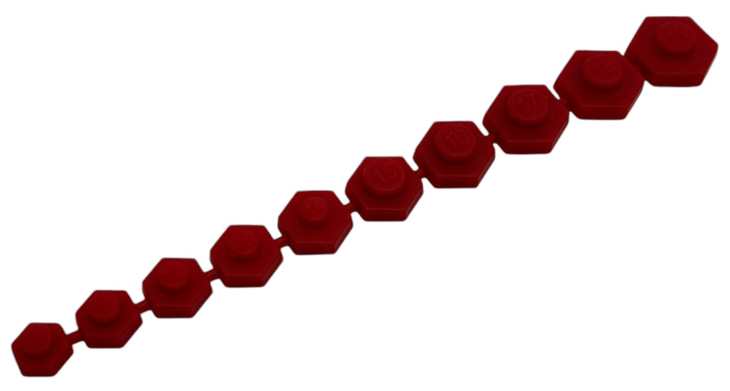 Kunststoff-Einsätze mit Magnet für 10 Steckschlüsseleinsätze, 10–19 mm (ROT)