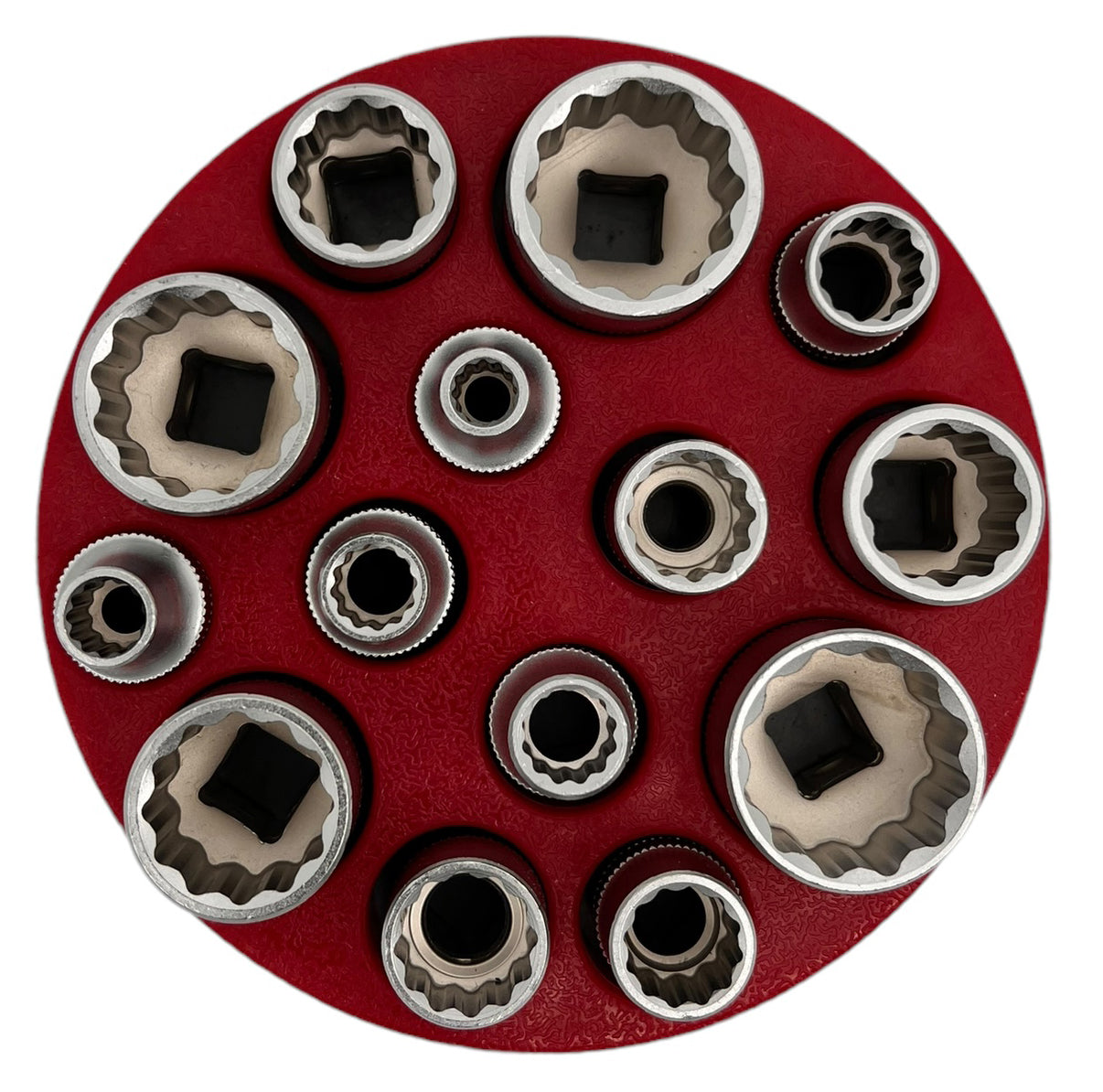 3/8" Runder Magnethalter für 14 Stecknüsse – Werkzeug-Organizer aus Kunststoff