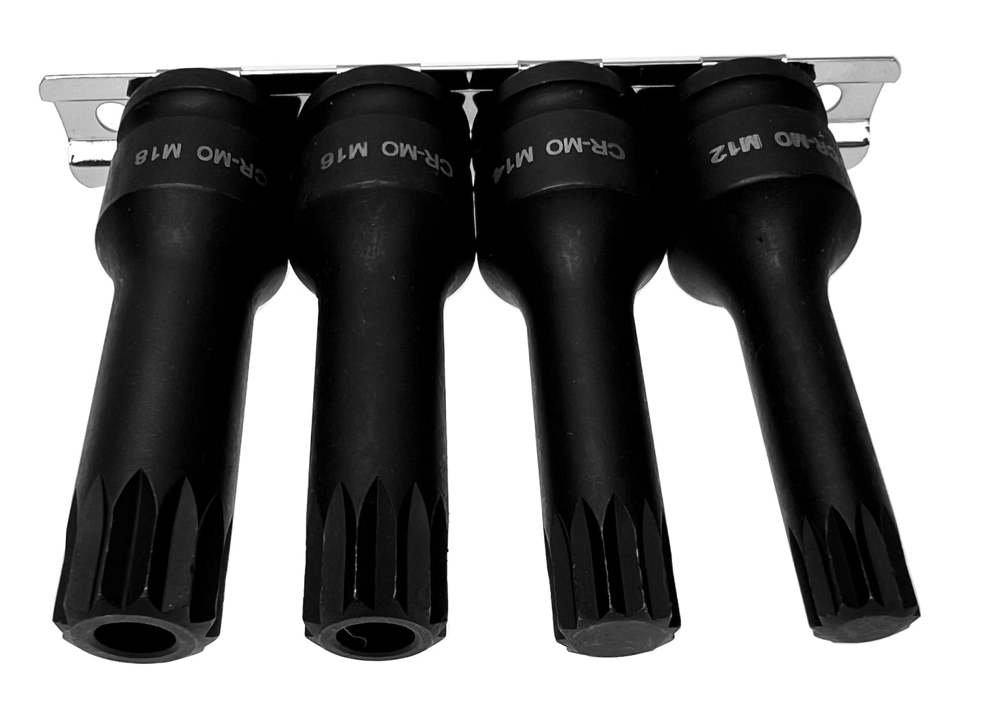 4 x LANGE Kraft IMPACT Steckschlüsseleinsätze 12-kant VIELZAHN M12 M14 M16 M18