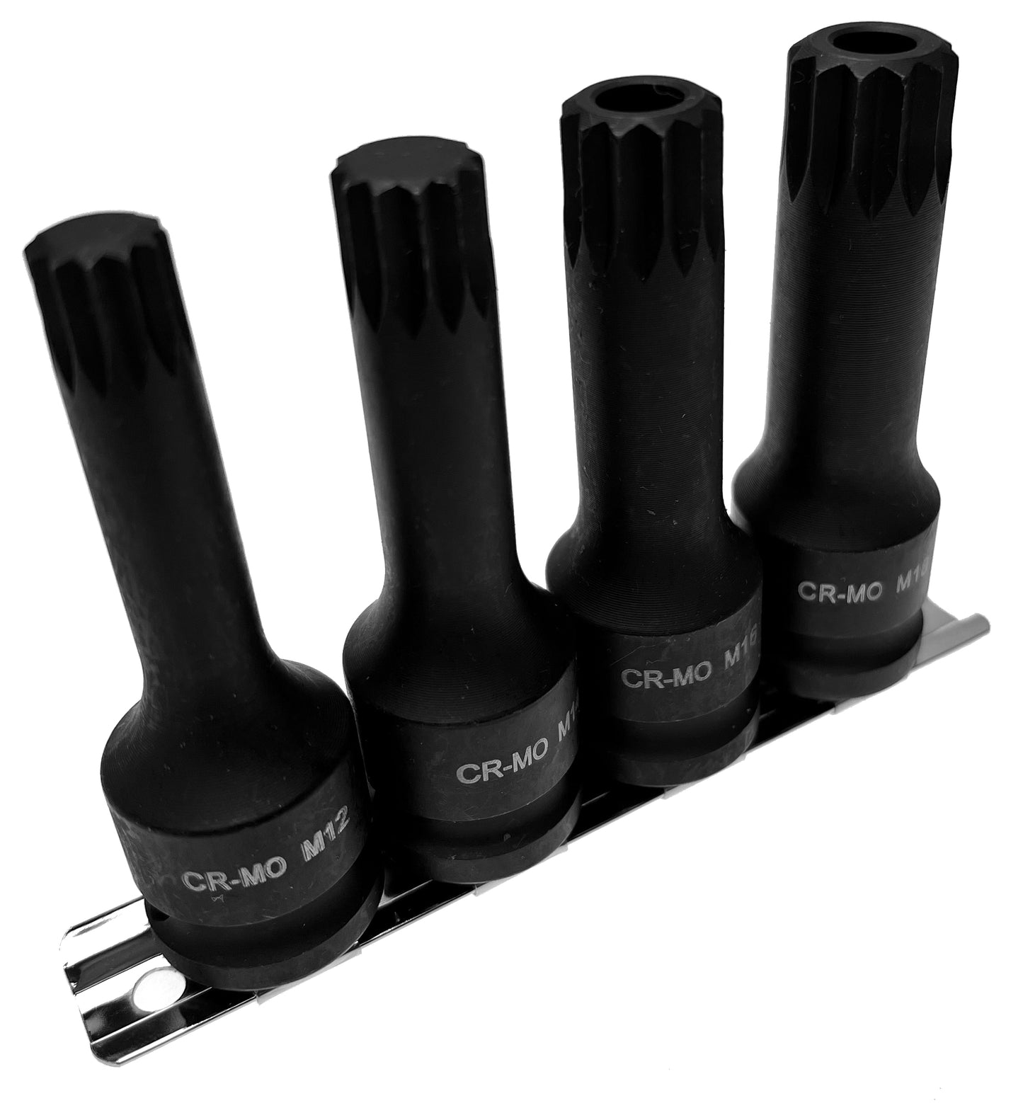 4 x LANGE Kraft IMPACT Steckschlüsseleinsätze 12-kant VIELZAHN M12 M14 M16 M18