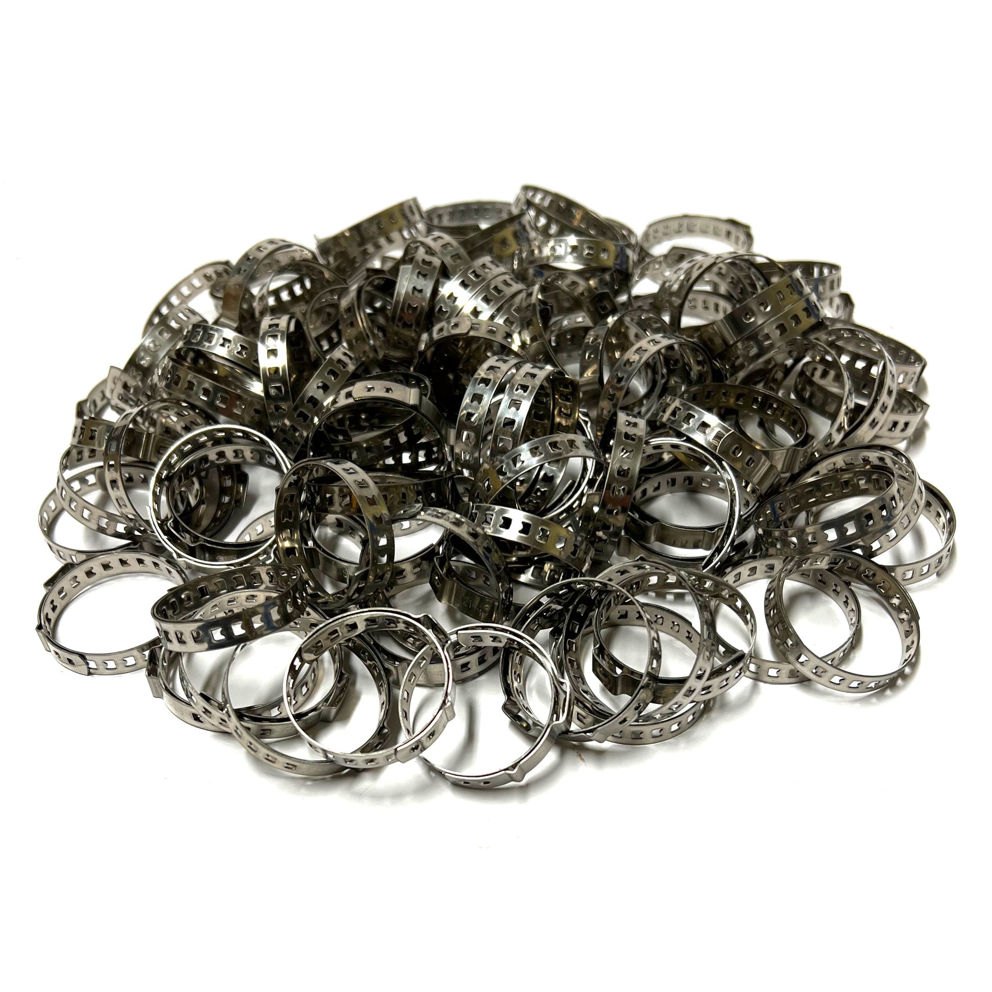 100 x Universal Schlauchschellen 1-Ohr Schlauchklemmen Satz EDELSTAHL 21-45 mm