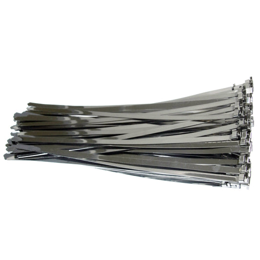 100 x Vorgefertigte Edelstahl 304SS Schlauchbandschellen Kabelbinder Länge 480mm